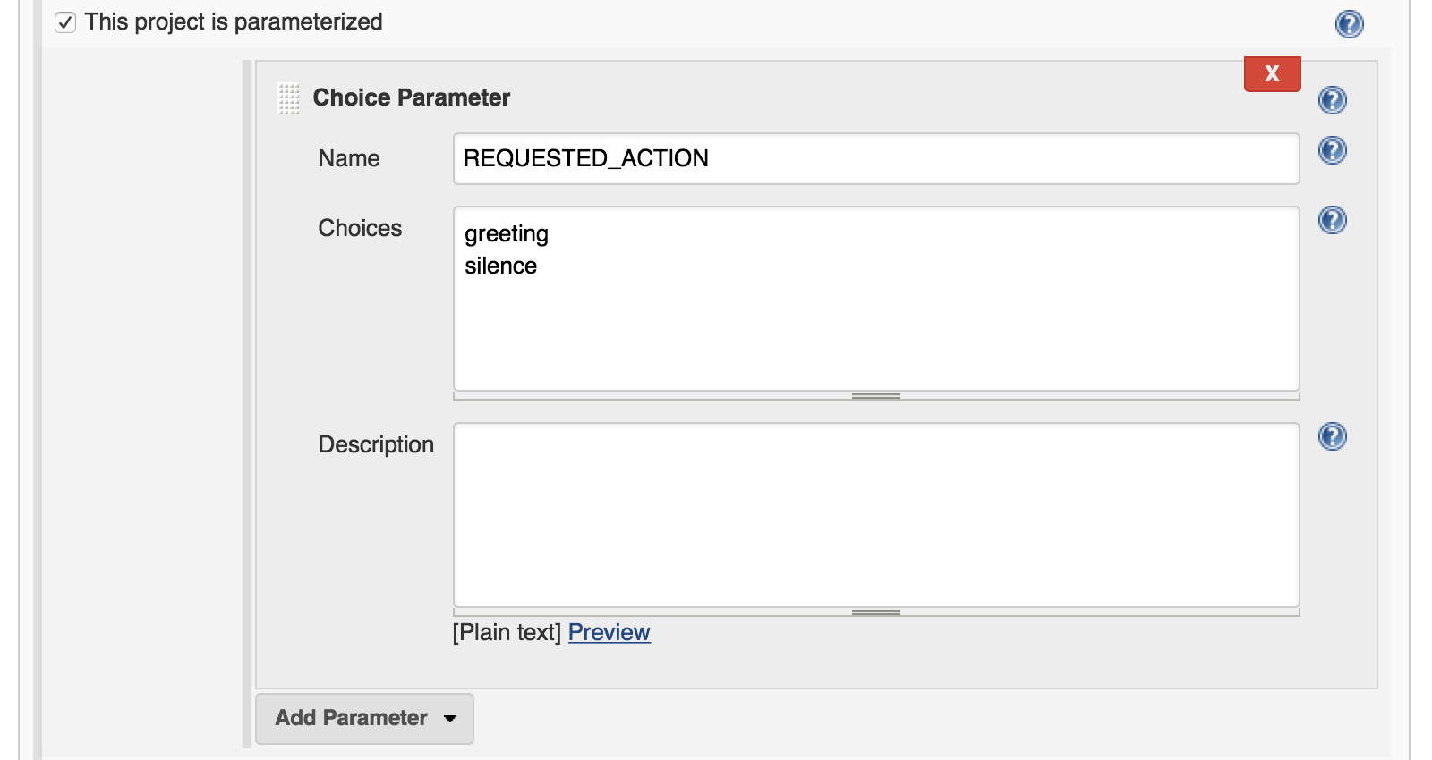 Freestyle Job Parameters